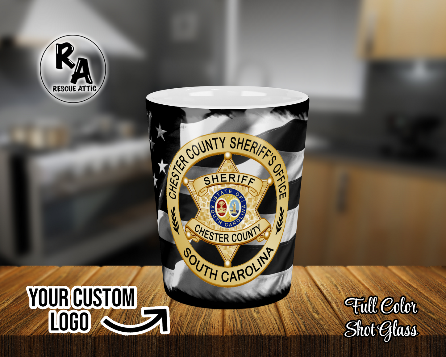 Custom Logo Black & White Flag