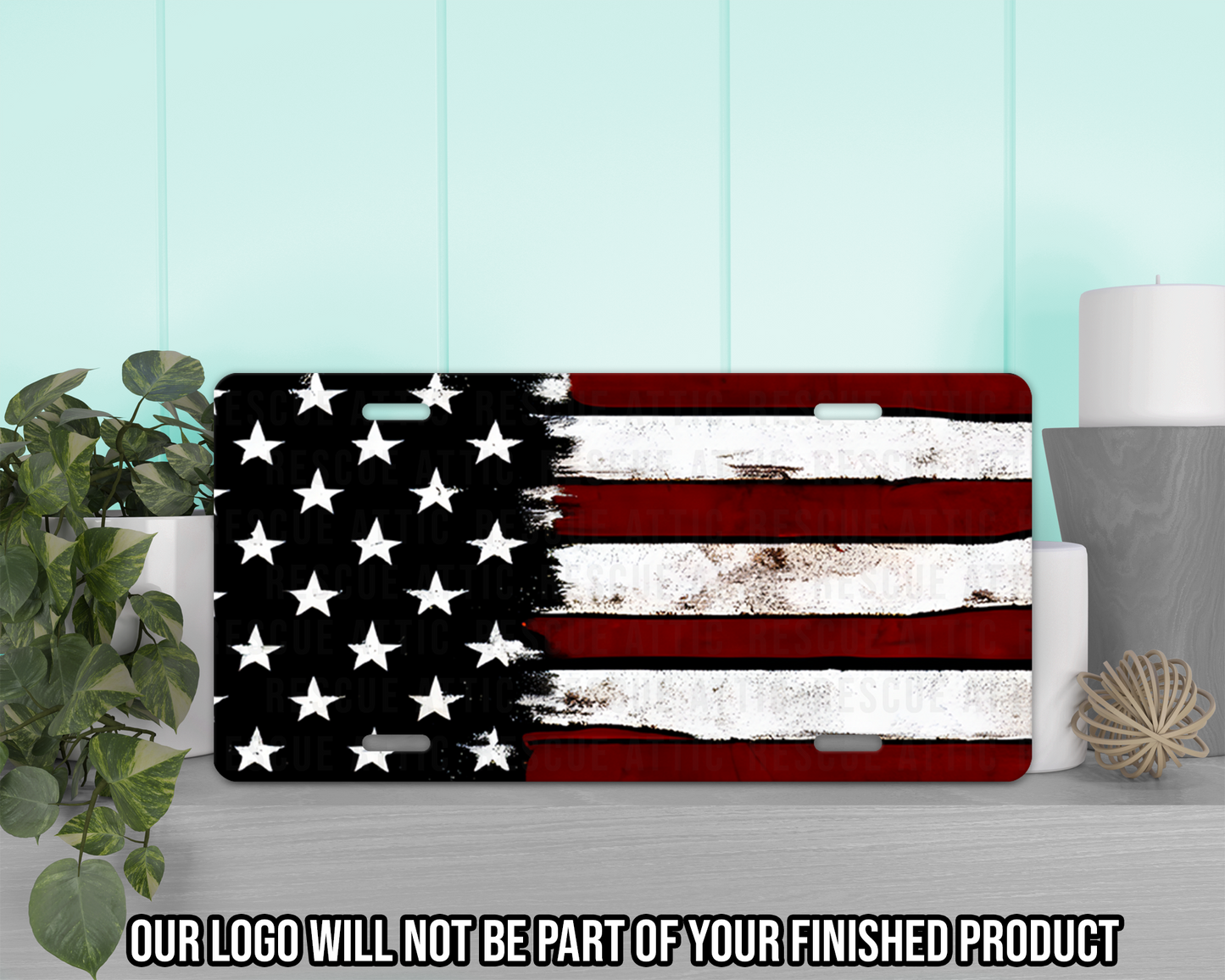 American Flag Vanity Tag
