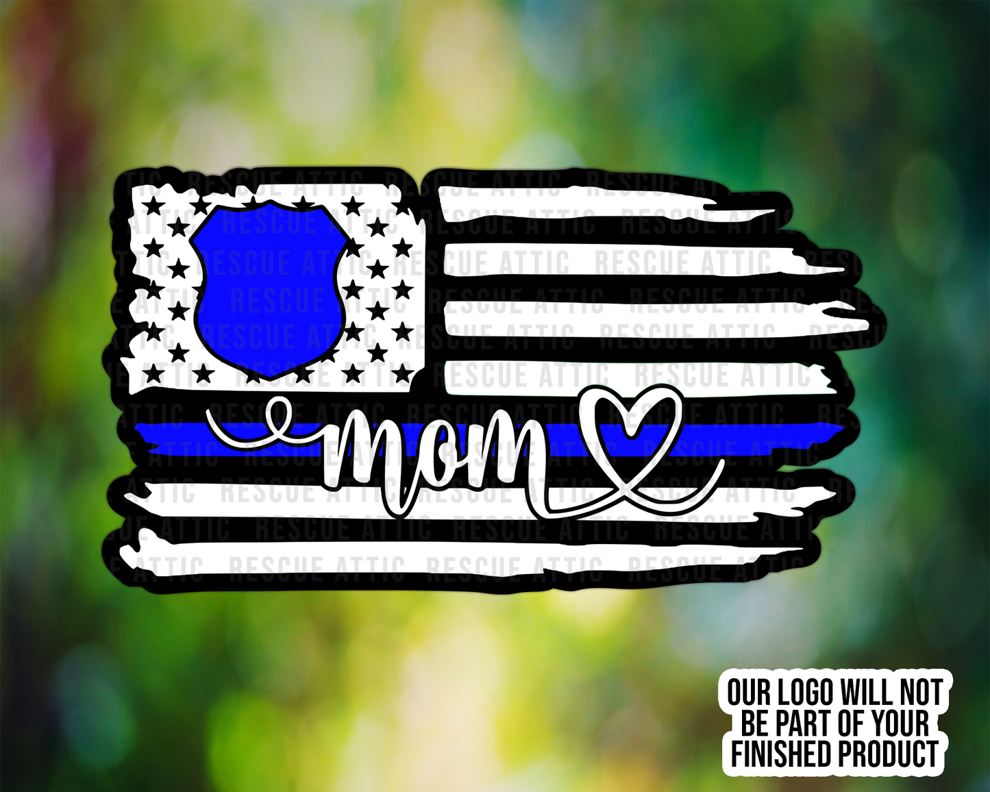 Police Shield Mom Thin Line Flag
