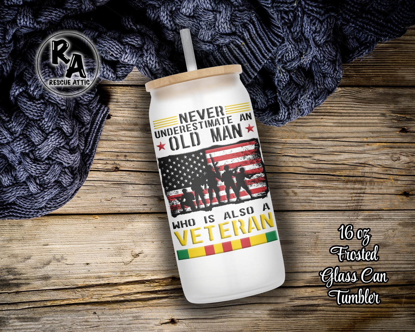 Never Underestimate A Veteran Glass Can Tumbler