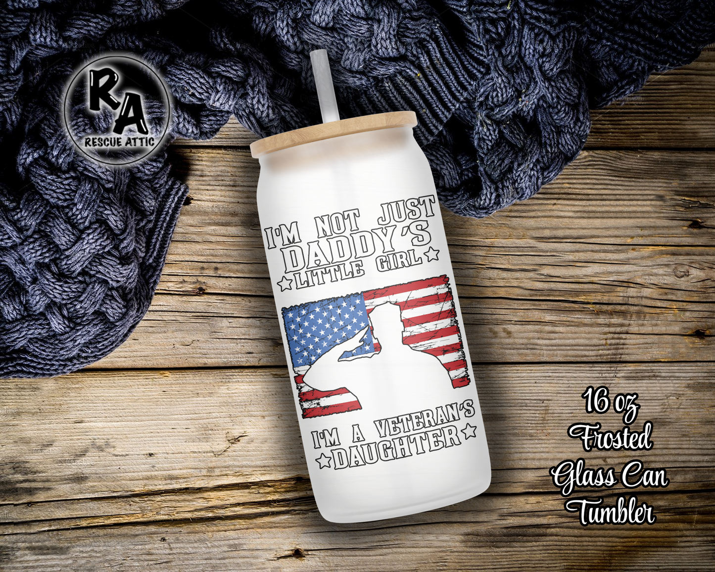 Veteran's Daughter Glass Can Tumbler