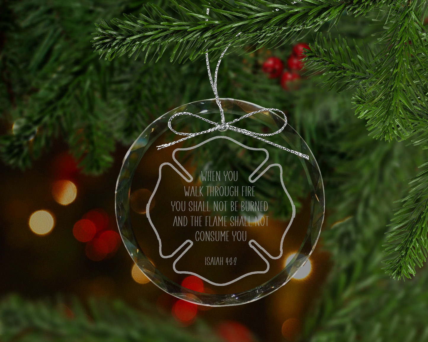 When You Walk Through Fire Crystal Ornament