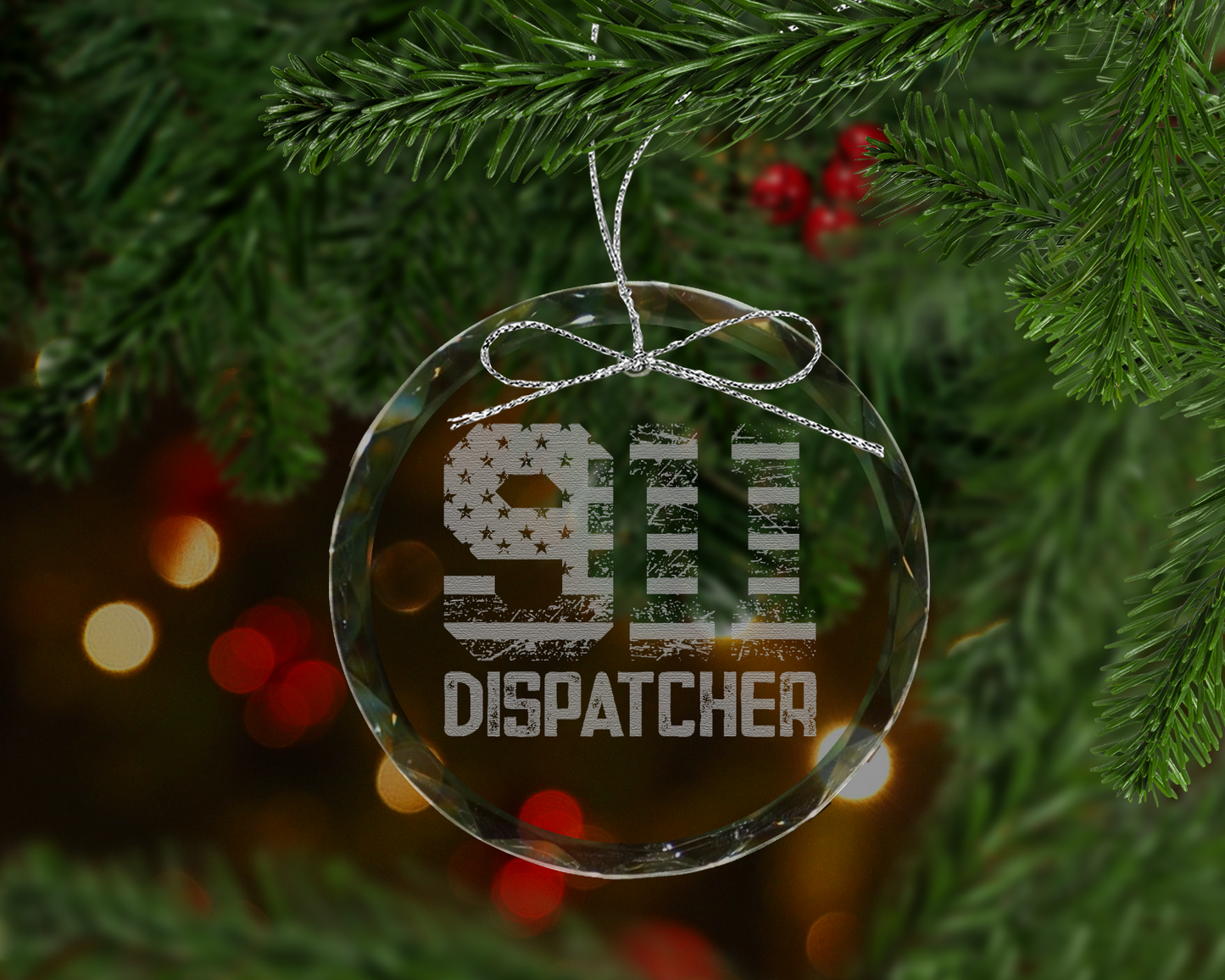 911 Dispatcher Crystal Ornament