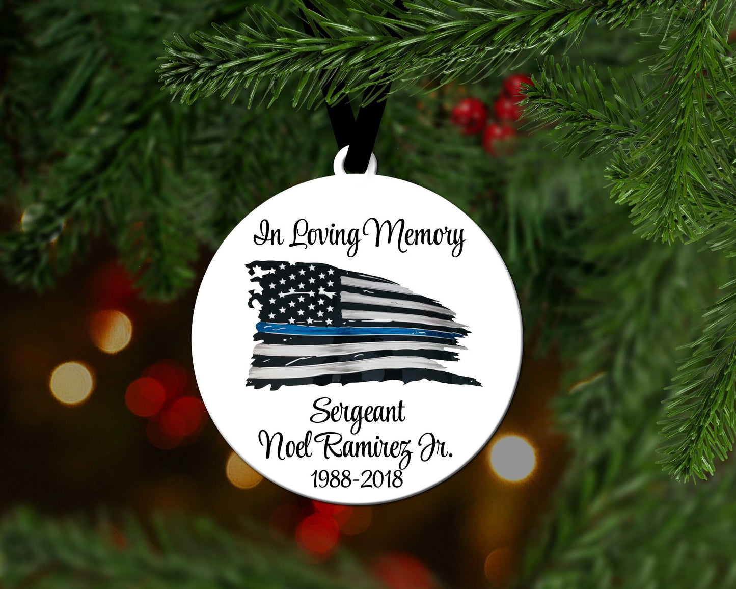 Police Memorial Christmas Ornament