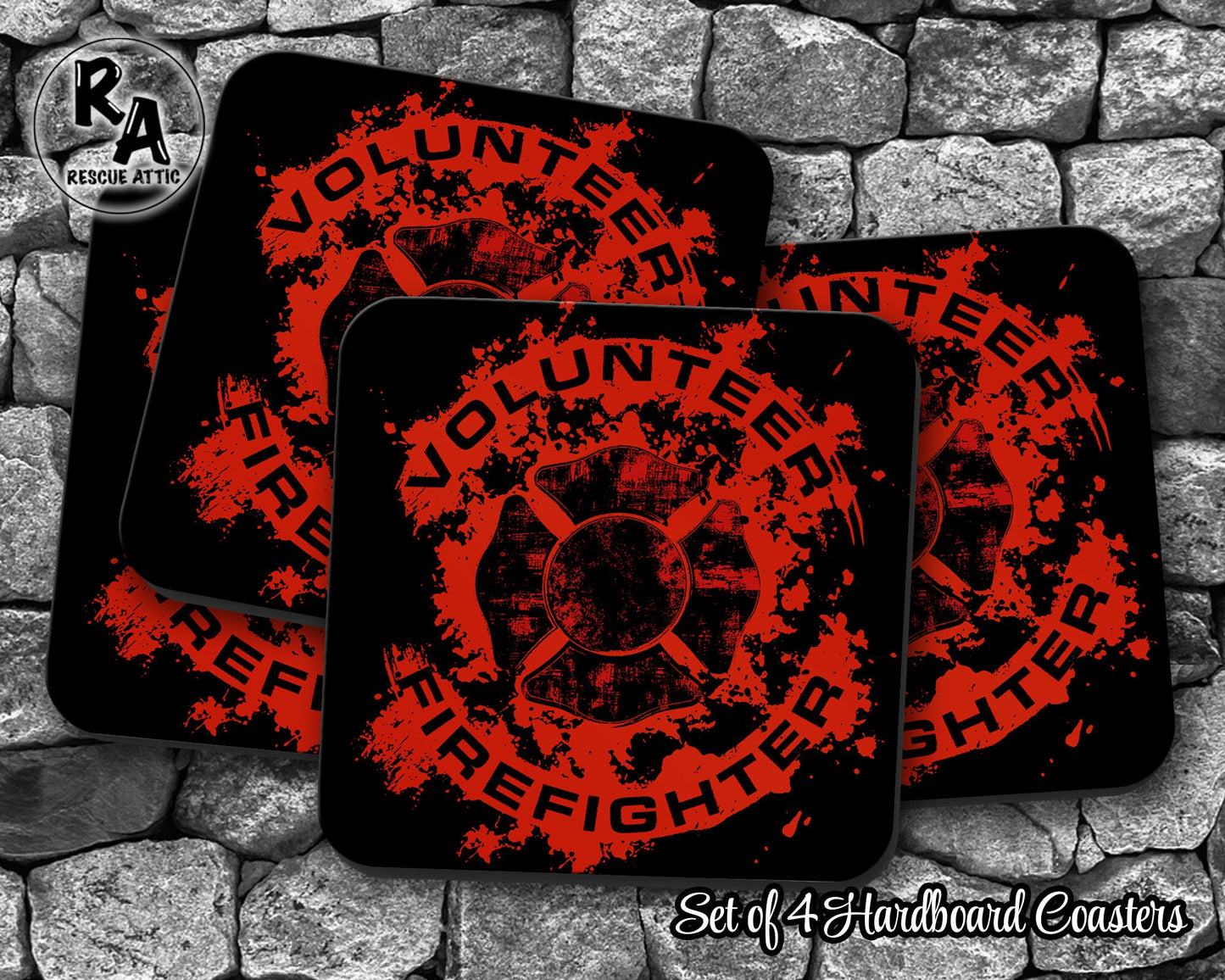 Volunteer Firefighter Drink Coasters