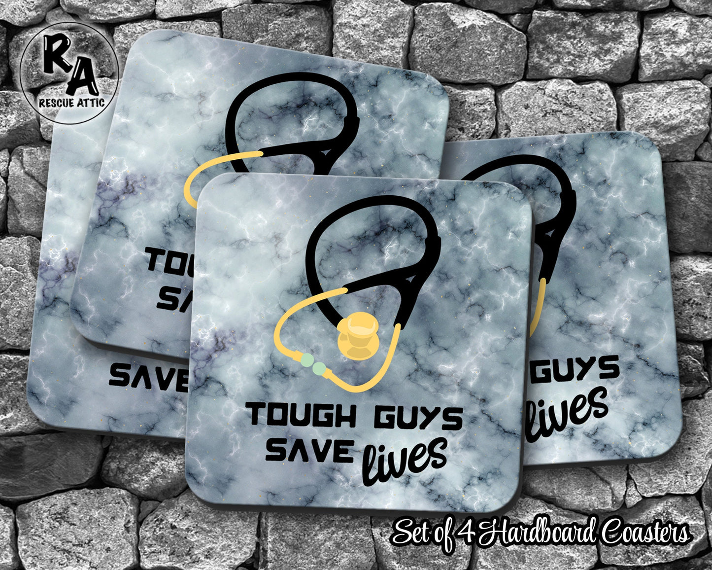 Tough Guys Save Lives Drink Coasters