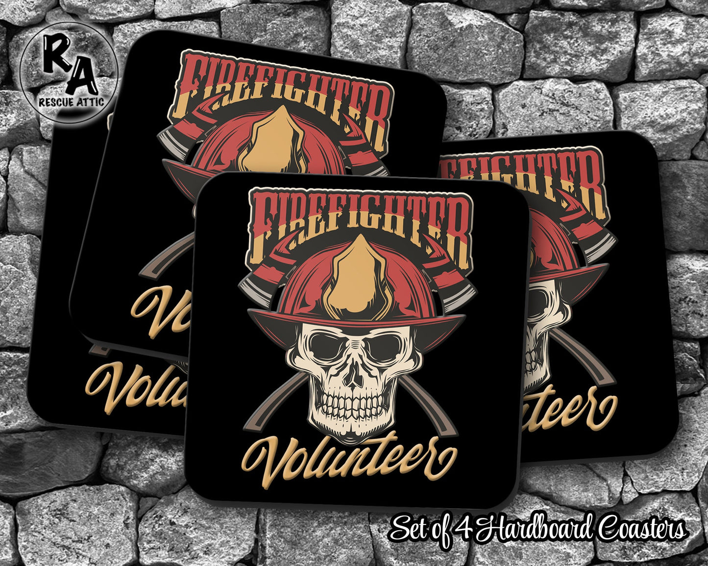 Volunteer Firefighter Drink Coasters