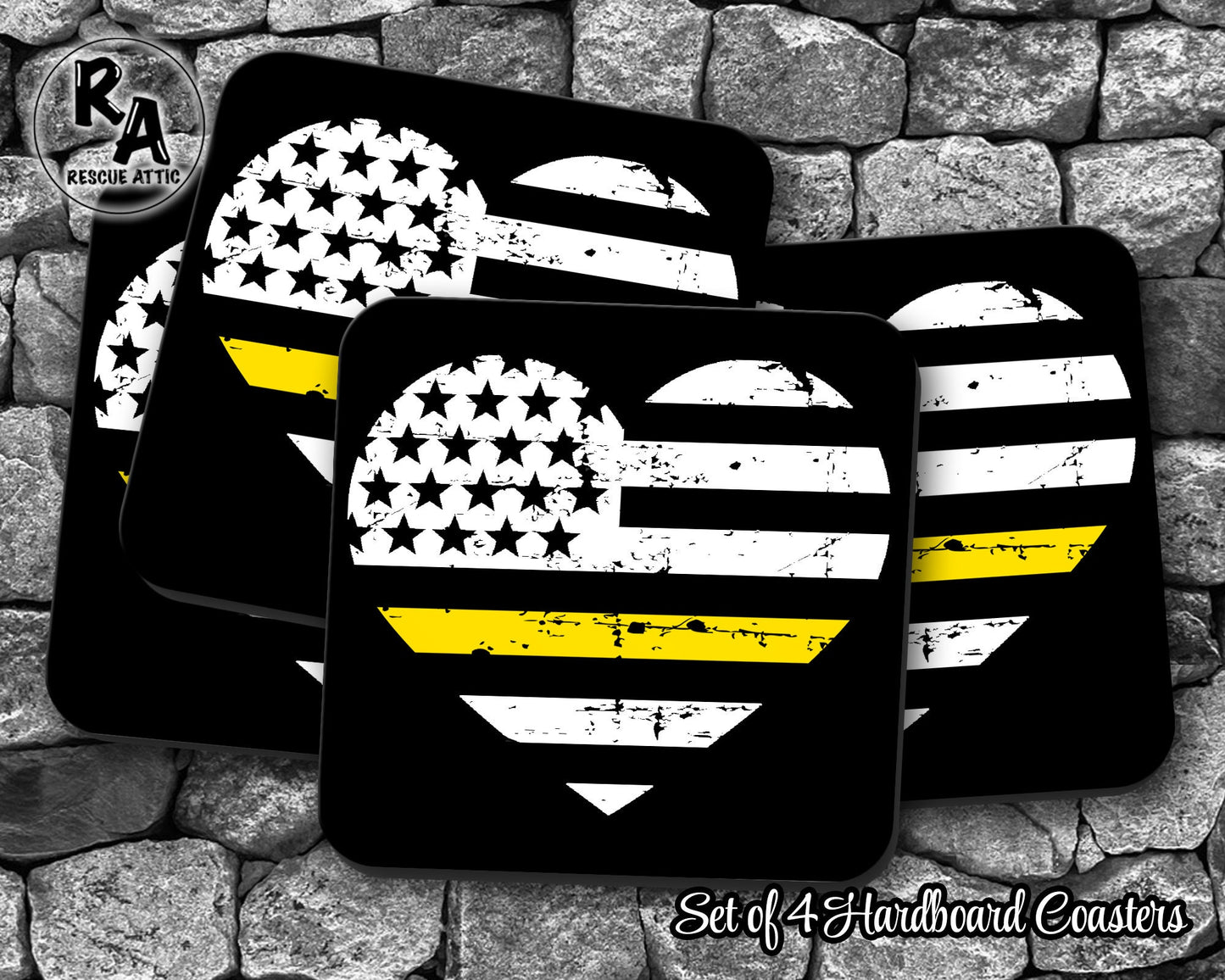 Thin Yellow Line Drink Coasters