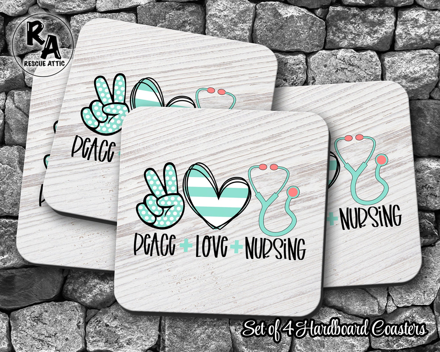 Peace Love Nursing Drink Coasters
