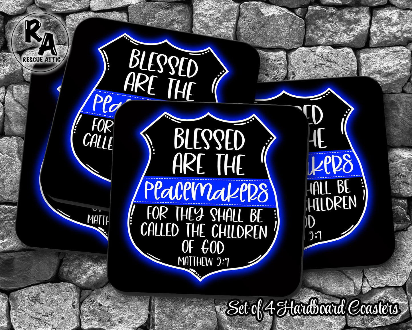 Blessed Are The Peacemakers Drink Coasters