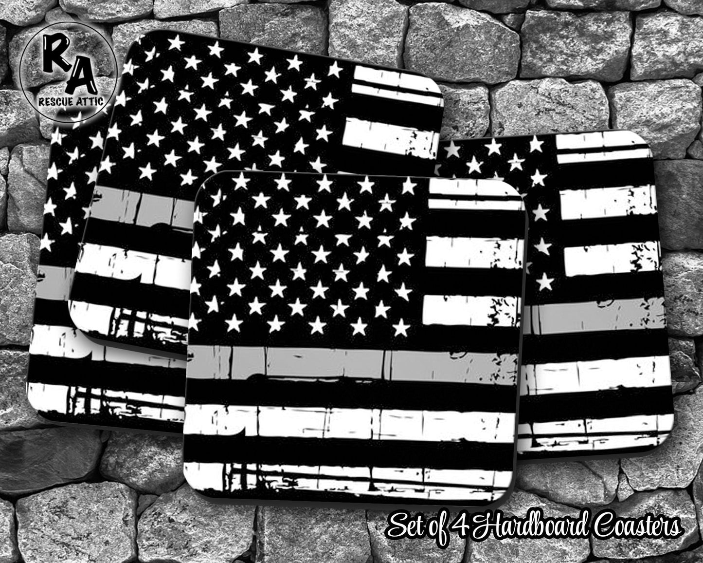 Thin Silver Line Drink Coasters