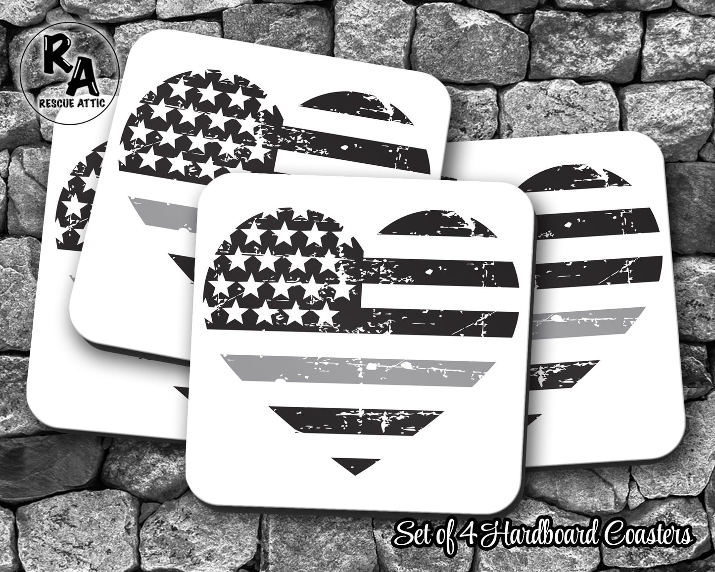 Thin Silver Line Drink Coasters