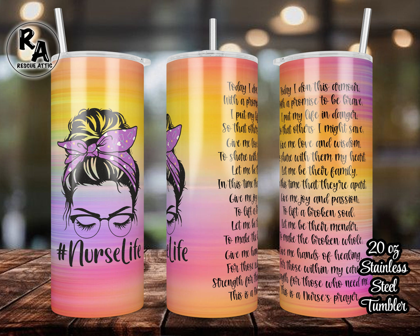 Nurse Prayer 20oz Skinny Tumbler