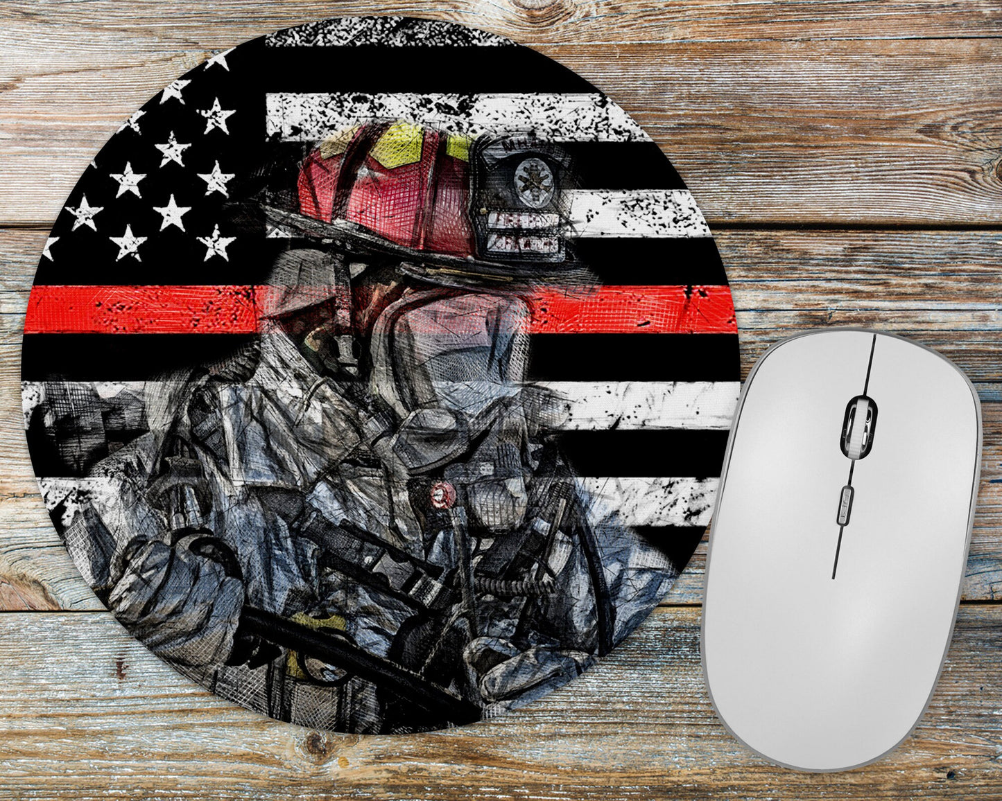 Thin Red Line Firefighter Mousepad