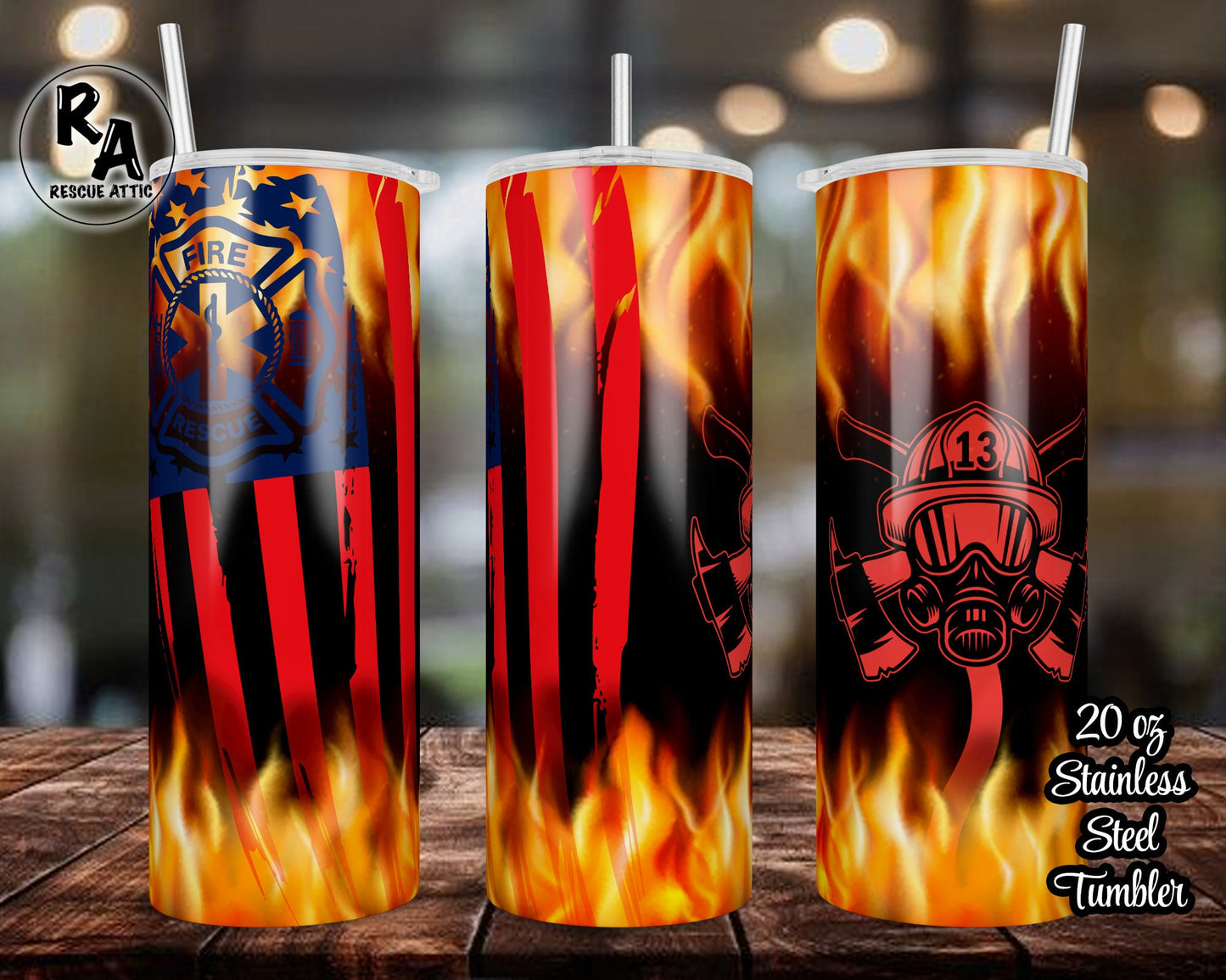 Firefighter 20oz Skinny Tumbler