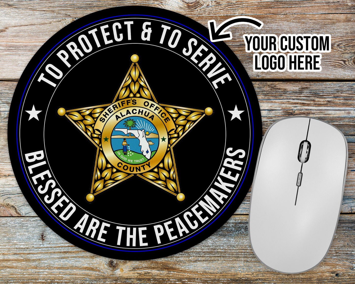 Custom Logo Blessed Are The Peacemakers Mousepad