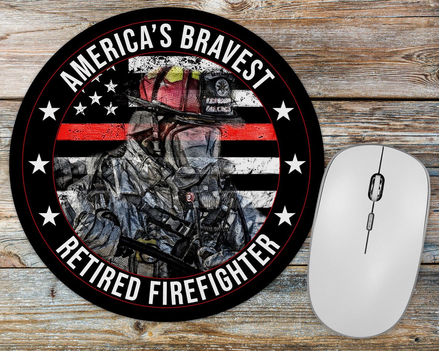 America's Bravest Retired Firefighter Mousepad