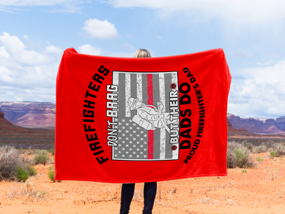 Firefighter Dad Plush Velveteen Blanket