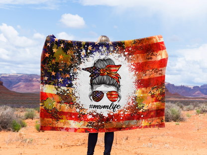 American Mom Plush Velveteen Blanket