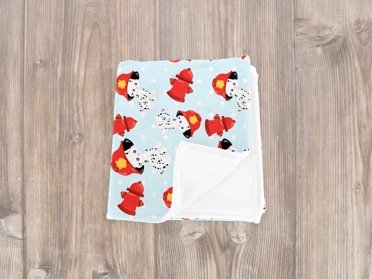 Dalmatian Firefighter Plush Velveteen Blanket