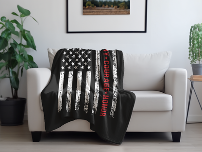 Bravery Courage Honor Firefighter Plush Velveteen Blanket
