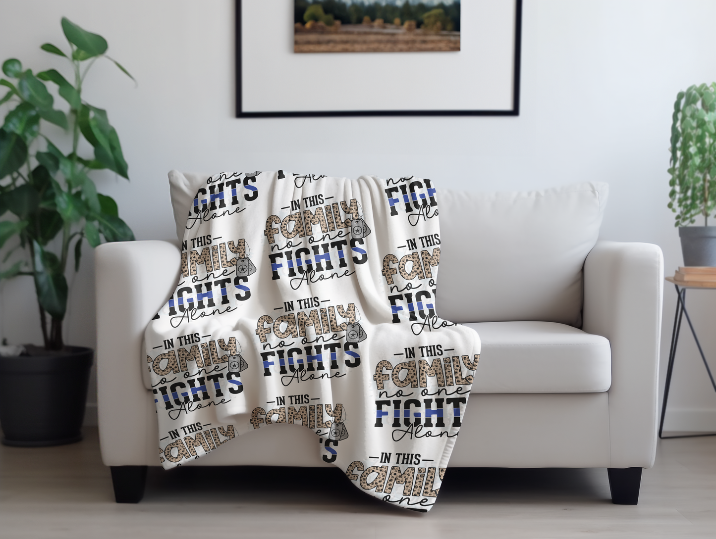 In This Family No One Fights Alone Plush Velveteen Blanket