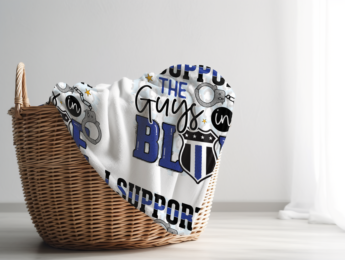 I Support The Guys In Blue Plush Velveteen Blanket