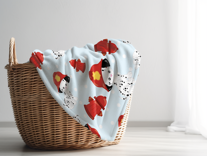 Dalmatian Firefighter Plush Velveteen Blanket