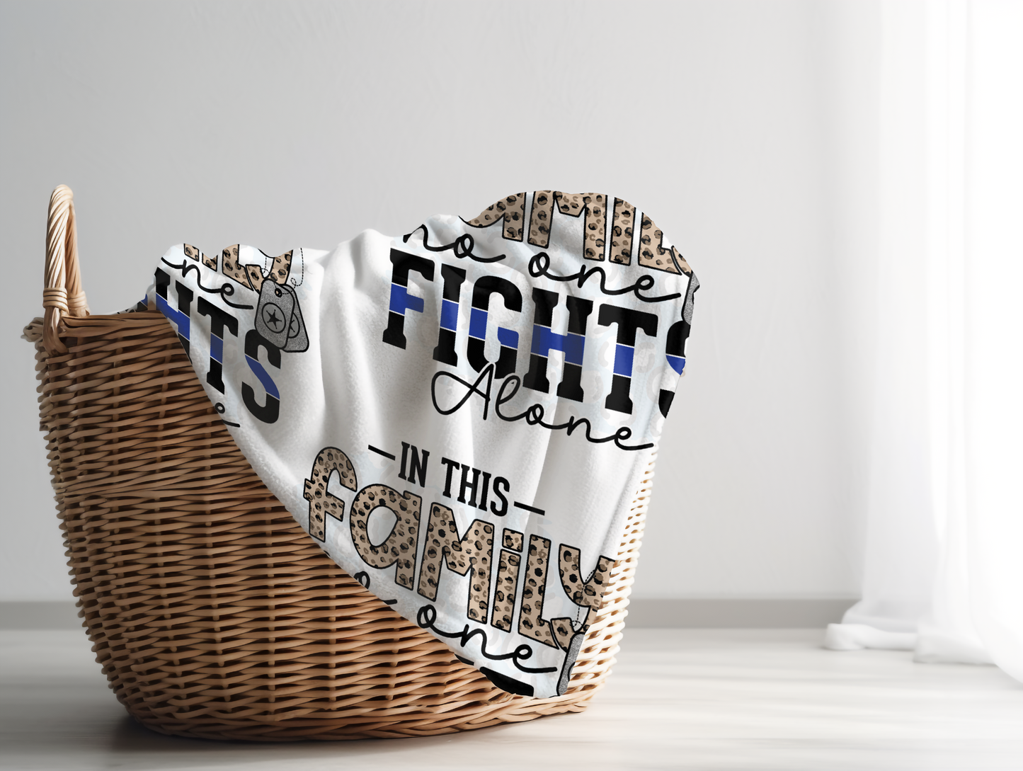 In This Family No One Fights Alone Plush Velveteen Blanket
