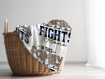 In This Family No One Fights Alone Plush Velveteen Blanket