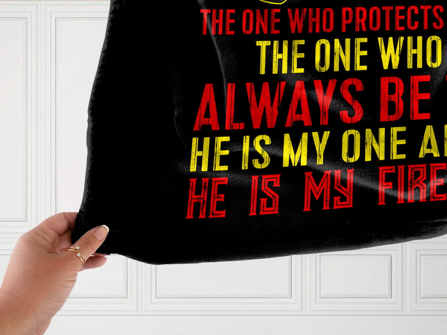 Love My Firefighter Plush Velveteen Blanket