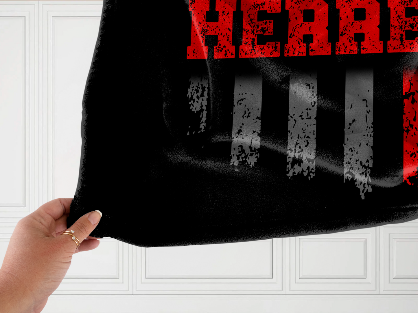 Personalized Red Line Plush Velveteen Blanket