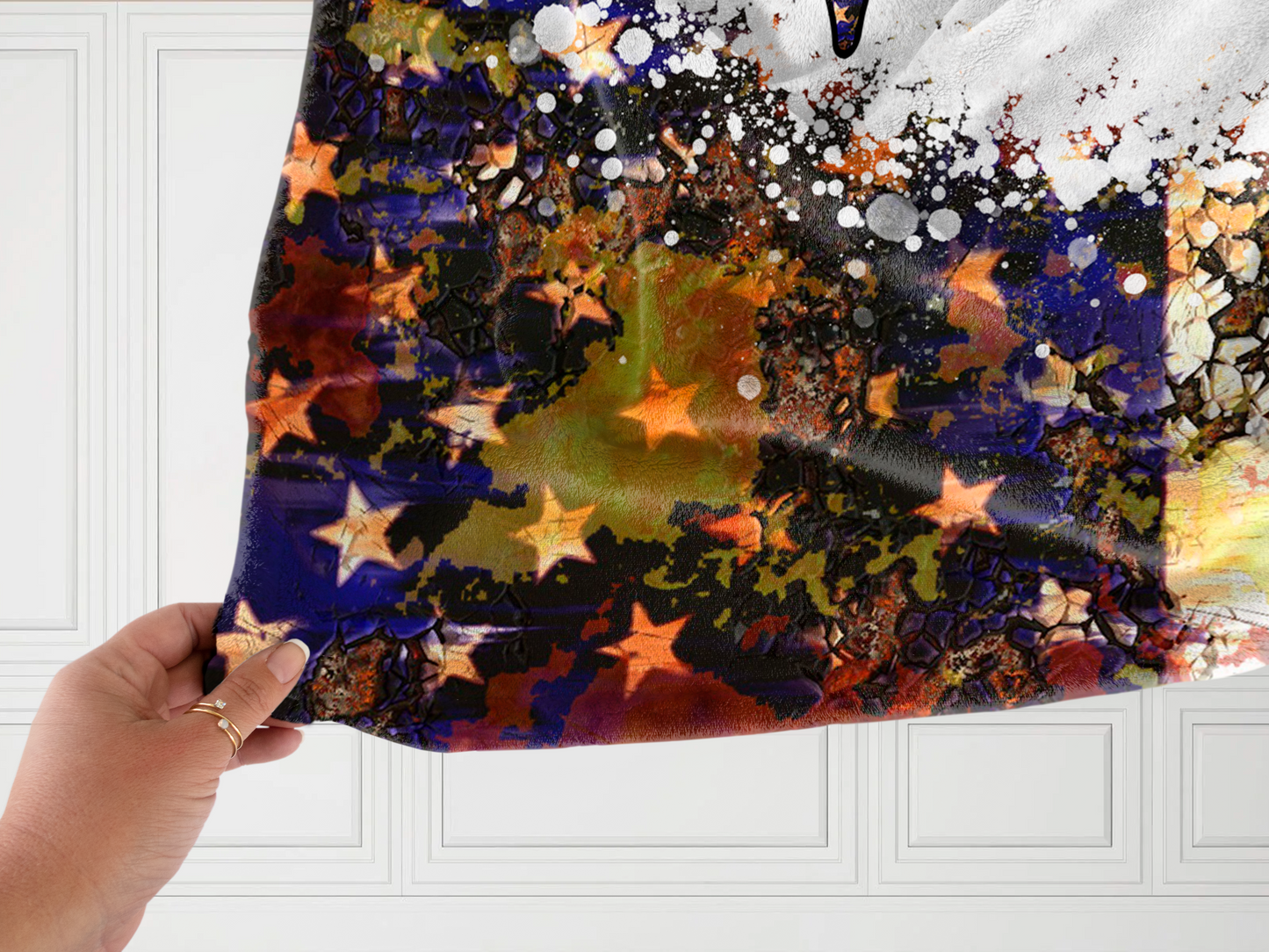 American Mom Plush Velveteen Blanket