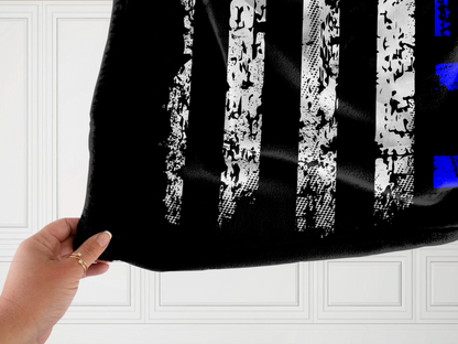 K9 Loyalty Blue Line Plush Velveteen Blanket