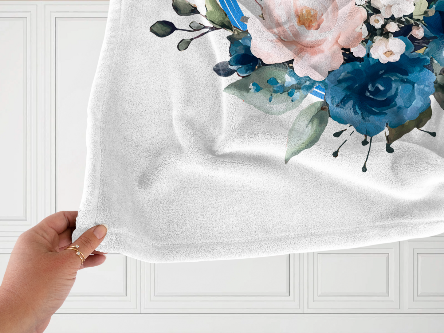 Blessed Are The Peacemakers Floral Plush Velveteen Blanket
