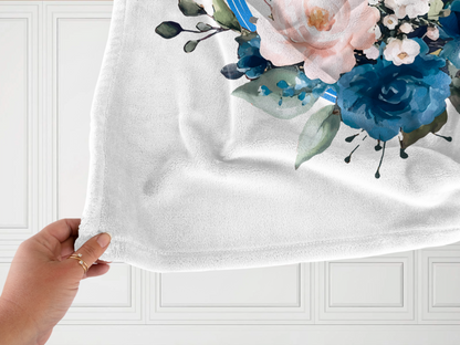 Blessed Are The Peacemakers Floral Plush Velveteen Blanket