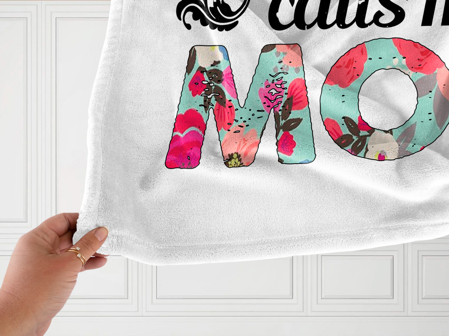 My Favorite Police Officer Calls Me Mom Plush Velveteen Blanket