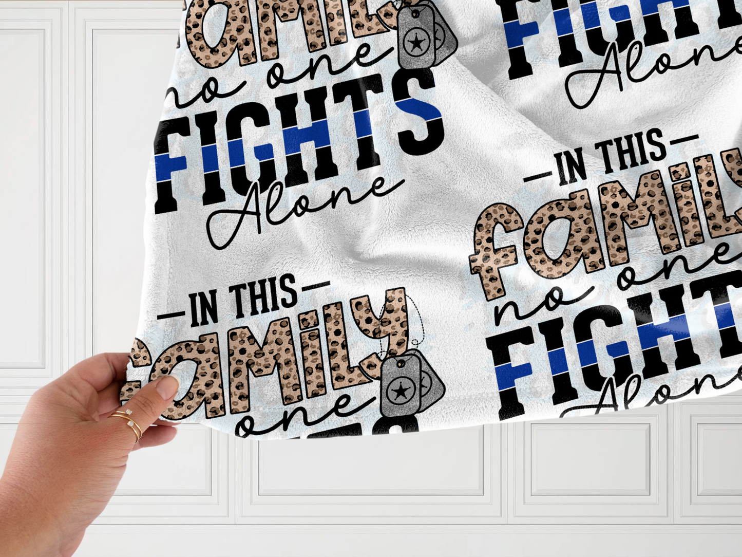In This Family No One Fights Alone Plush Velveteen Blanket