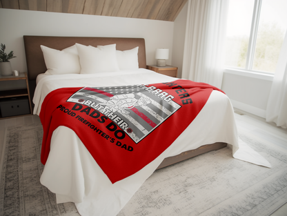 Firefighter Dad Plush Velveteen Blanket