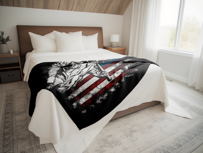 American Firefighter Plush Velveteen Blanket