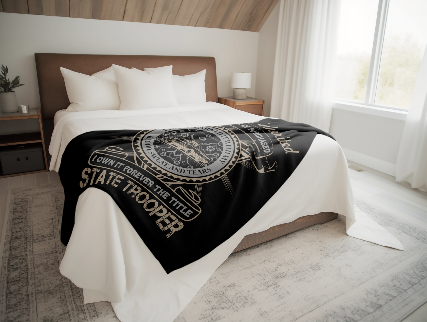 State Trooper Earned The Title Plush Velveteen Blanket
