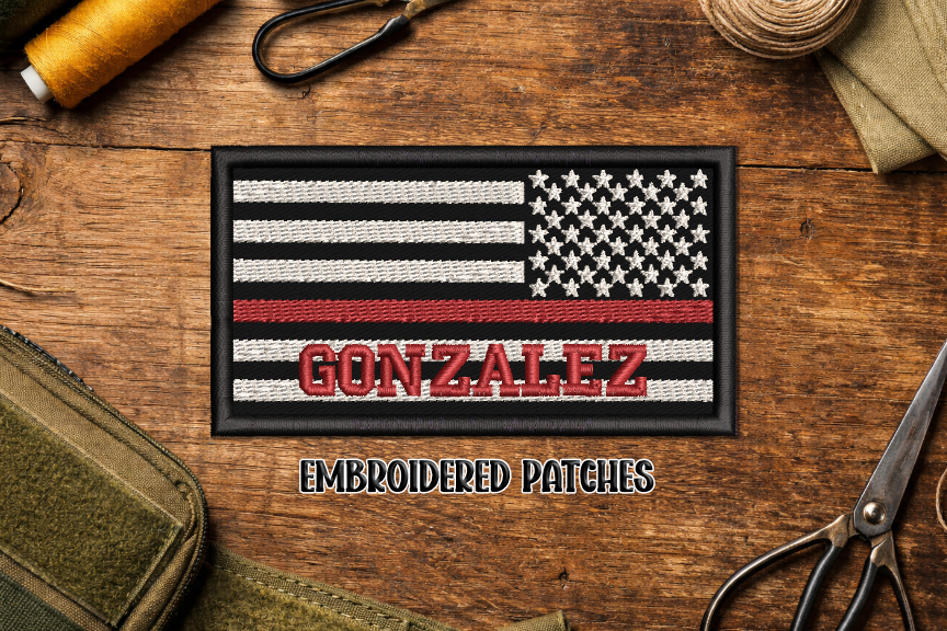 Personalized Firefighter Embroidered Patch Reversed