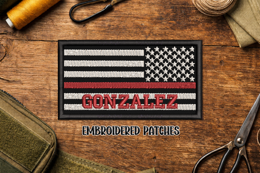Personalized Firefighter Embroidered Patch Reversed