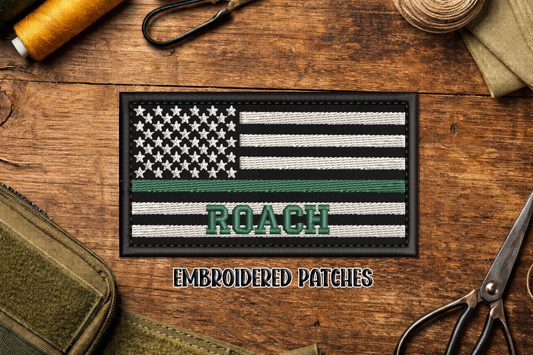 Personalized Military Flag Embroidered Patch