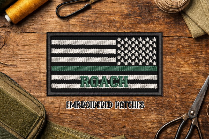 Personalized Military Flag Embroidered Patch