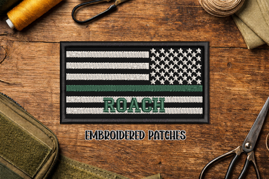 Personalized Military Flag Embroidered Patch
