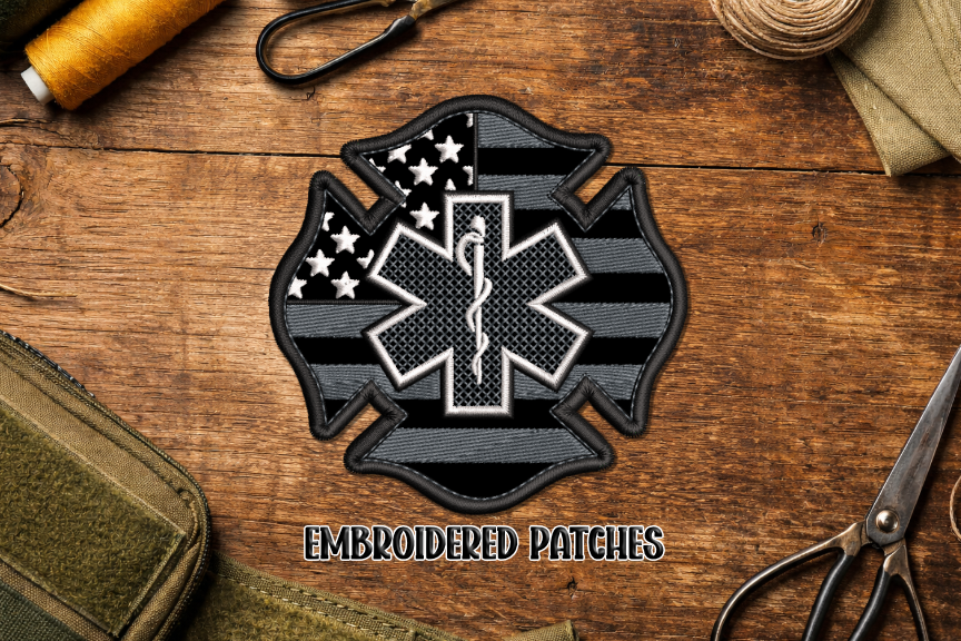Maltese Cross Star of Life Embroidered Patch