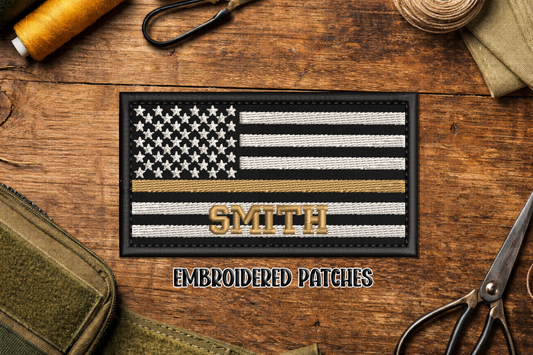 Personalized Tan Line Flag Embroidered Patch