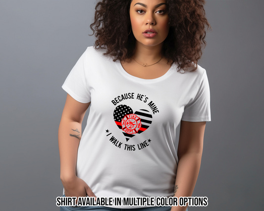 Because He's Mine Red Line Shirt