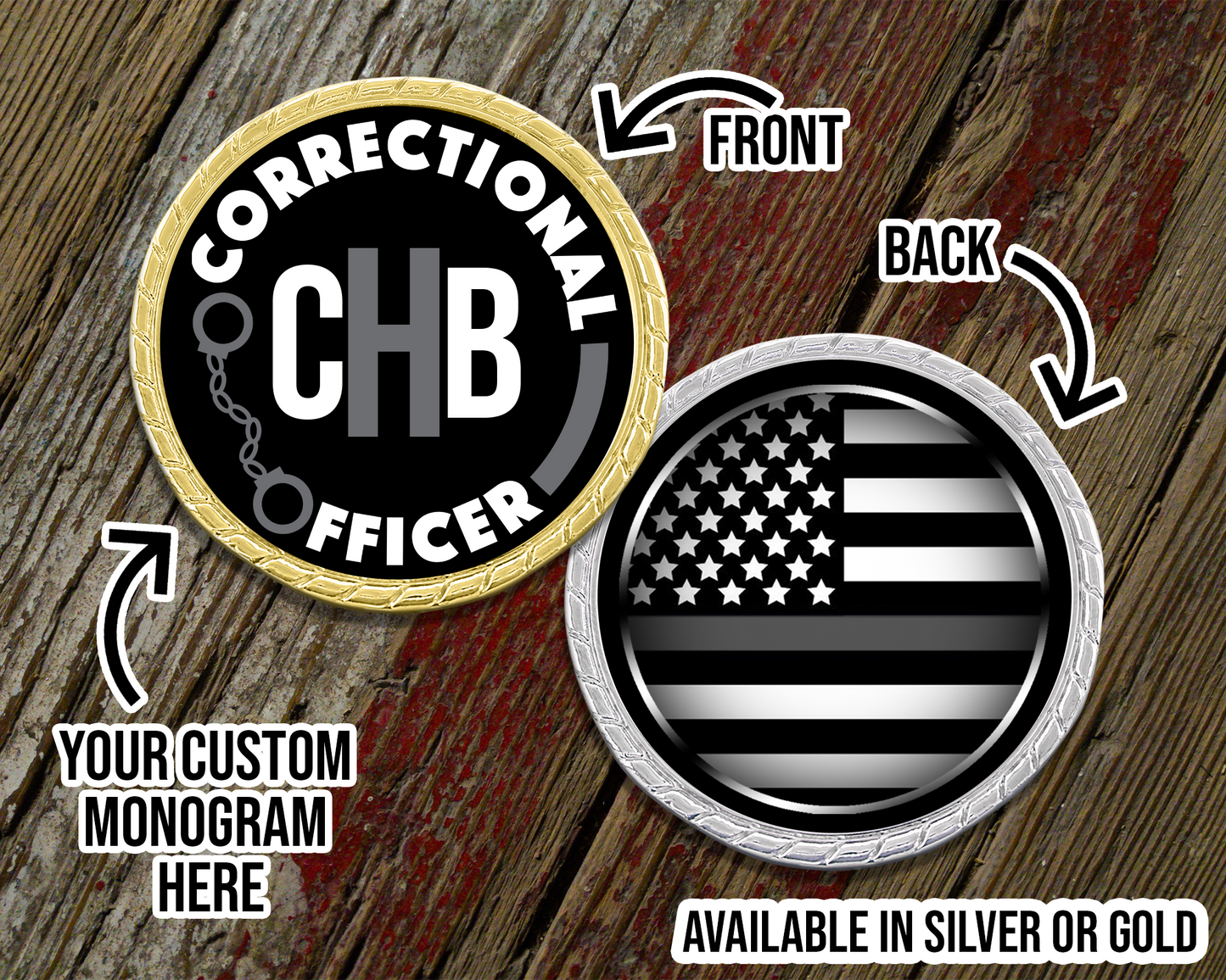 Correctional Officer Monogram Challenge Coin